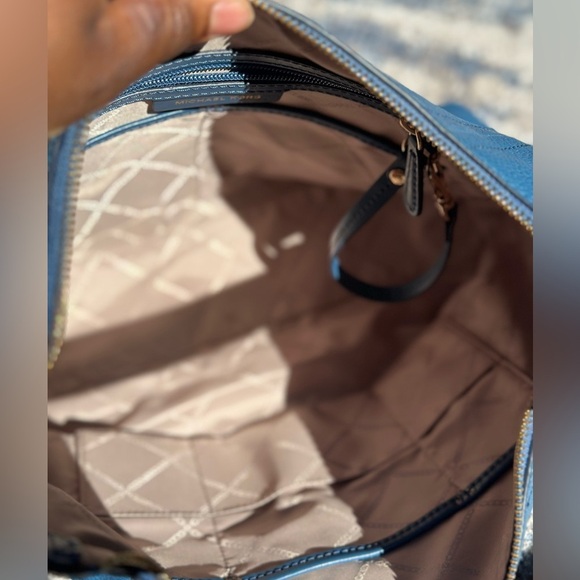 Michael Kors Blue Satchel Leather Purse - Picture 5 of 13